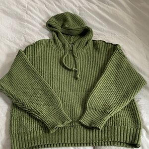 American Eagle Outfitters Olive Green Knit Hoodie